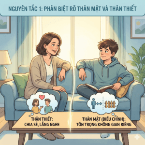 Nguyên tắc ứng xử và khoảng cách an toàn giữa mẹ và con trai - Nguyên tắc 1: Phân biệt rõ thân mật và thân thiết