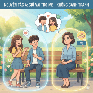 Nguyên tắc ứng xử và khoảng cách an toàn giữa mẹ và con trai - Nguyên tắc 4: Giữ vai trò người mẹ – không cạnh tranh với phụ nữ khác