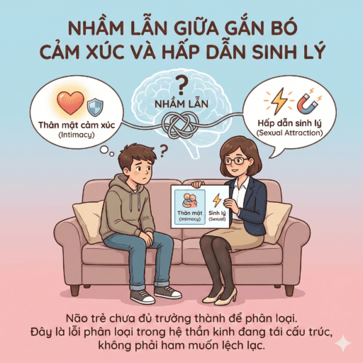 Những hành vi ảo tưởng ở con trai tuổi dậy thì - Nhầm lẫn giữa gắn bó cảm xúc và hấp dẫn sinh lý