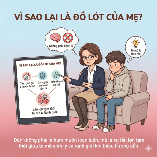 Phát Hiện Con Trai Sử Dụng Đồ Lót Mẹ Để Thủ Dâm - Vì sao lại là đồ lót của mẹ?