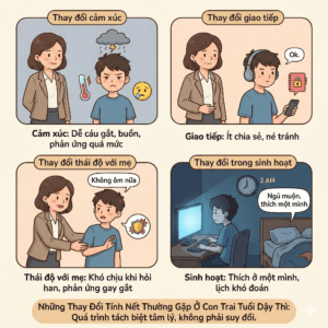 Con trai thay đổi tính nết tuổi dậy thì – Những dạng thay đổi tính nết thường gặp ở con trai tuổi dậy thì