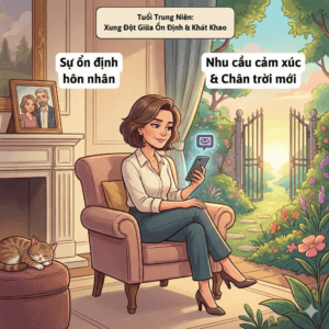 Cảm Giác Tội Lỗi Sau Ngoại Tình – Xung đột tuổi trung niên: Hôn nhân ổn định và Nhu cầu cảm xúc