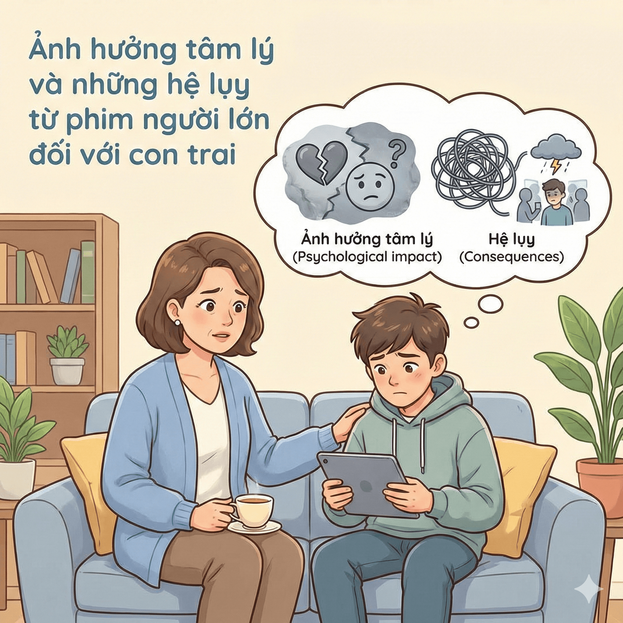 Ảnh hưởng tâm lý và những hệ lụy từ phim người lớn đối với con trai