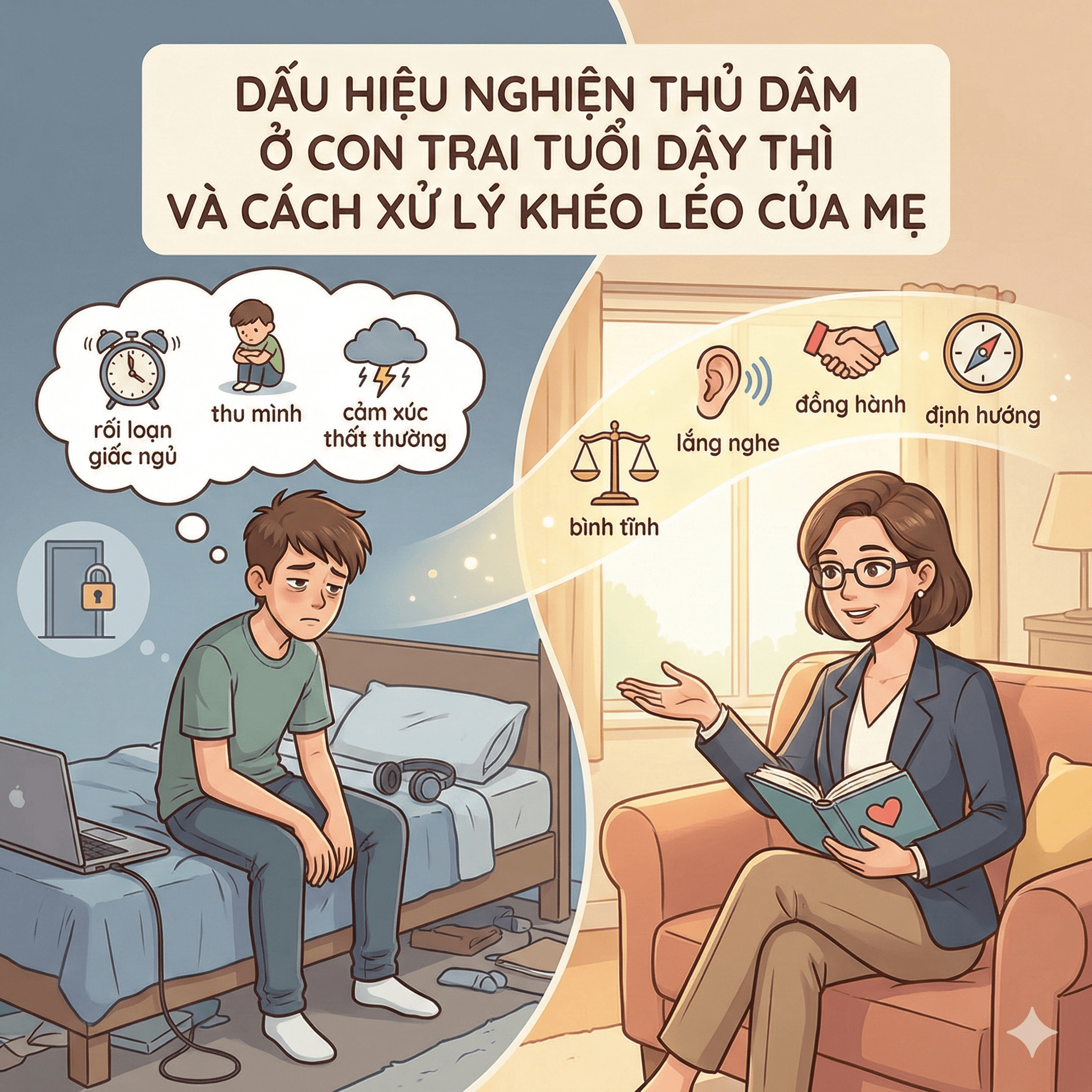Dấu hiệu nghiện thủ dâm ở con trai tuổi dậy thì và cách xử lý khéo léo của mẹ