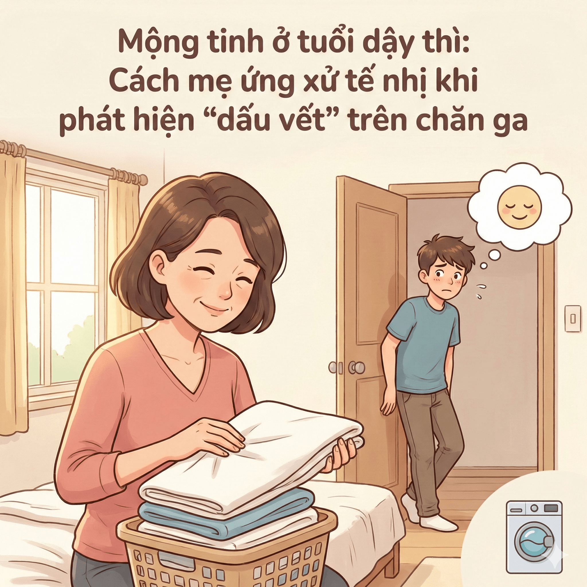 Mộng tinh ở tuổi dậy thì: Cách mẹ ứng xử tế nhị khi phát hiện “dấu vết” trên chăn ga