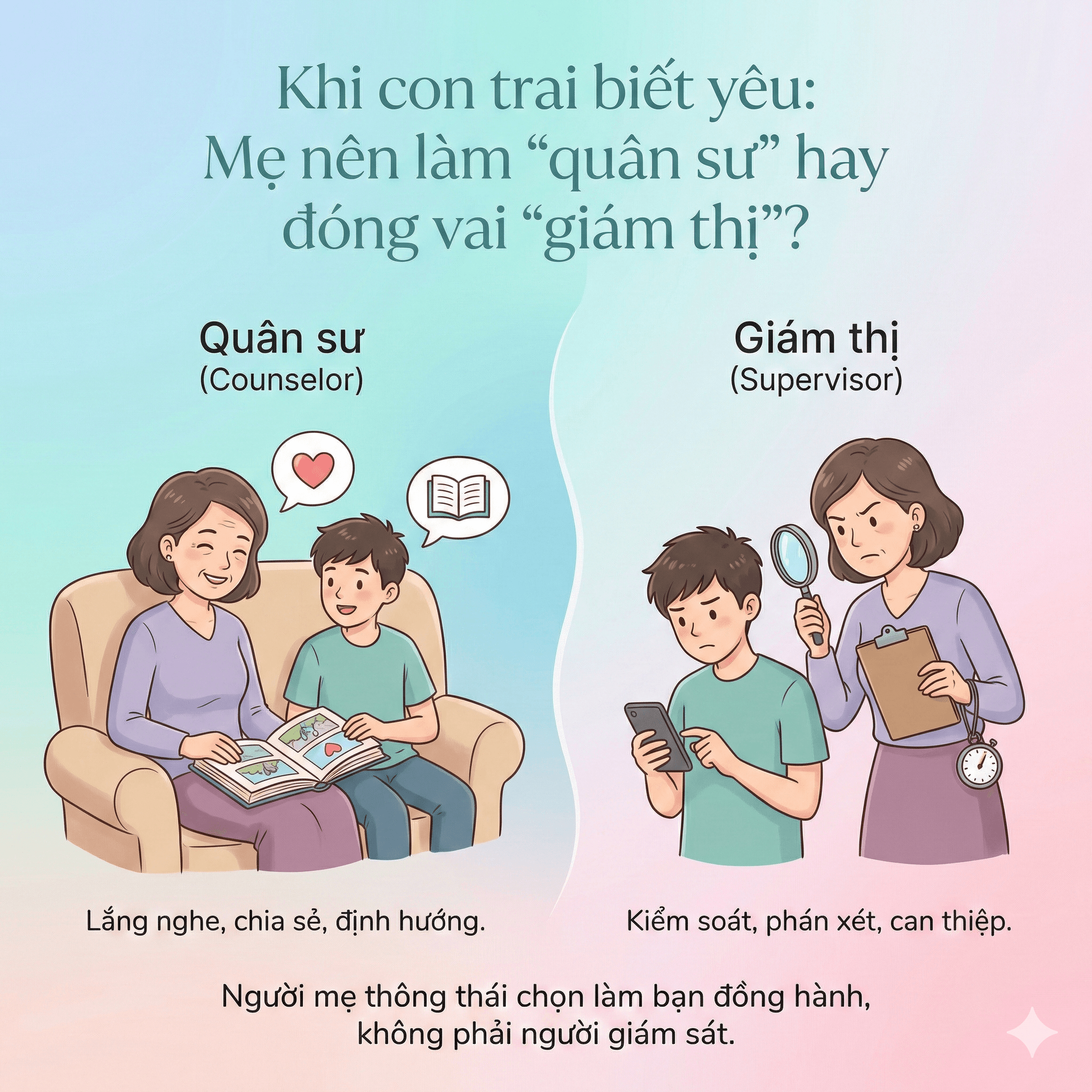 Khi con trai biết yêu: Mẹ nên làm “quân sư” hay đóng vai “giám thị”?
