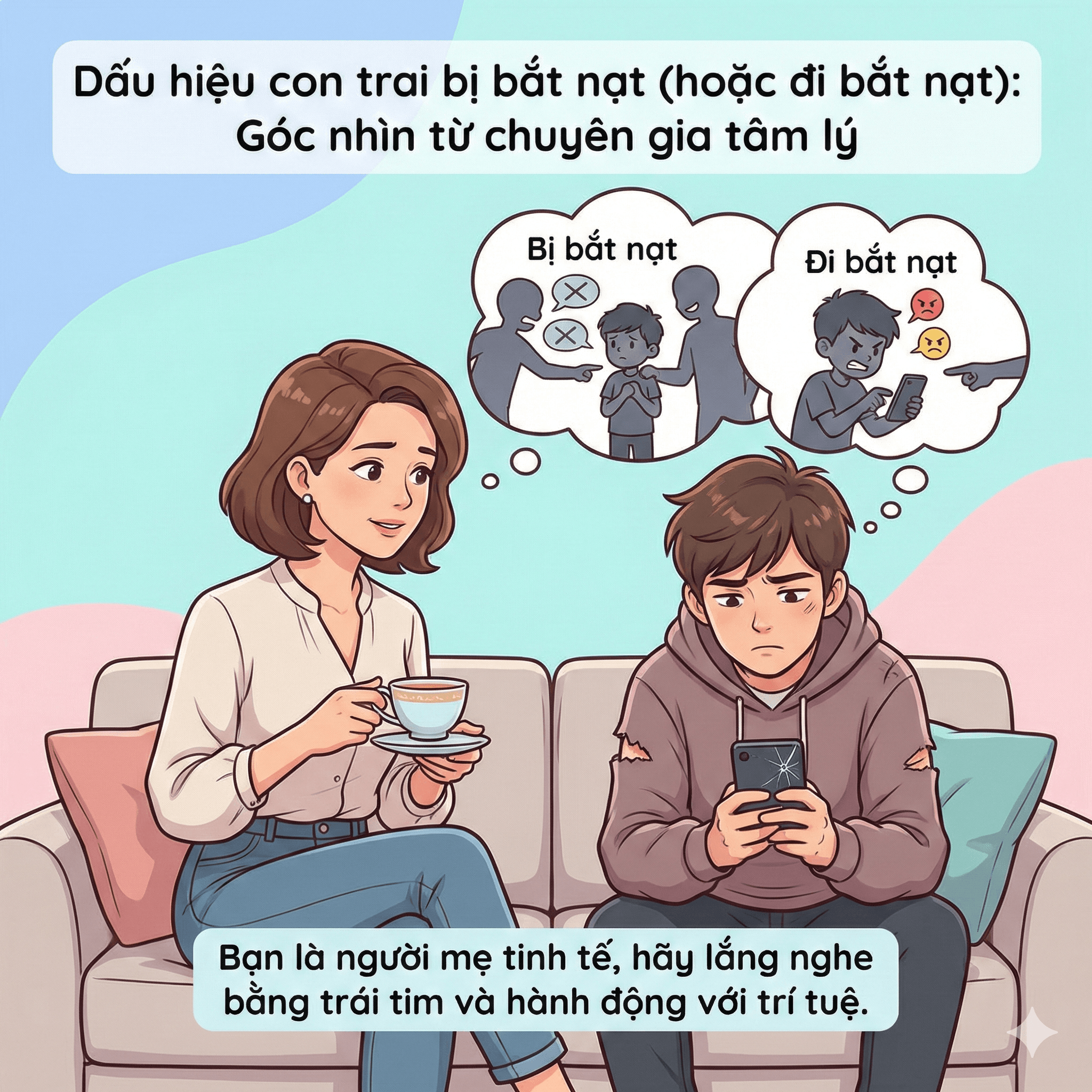 Dấu hiệu con trai bị bắt nạt (hoặc đi bắt nạt)