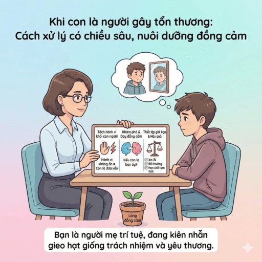 Dấu hiệu con trai bị bắt nạt (hoặc đi bắt nạt) - Khi con là người gây tổn thương: Cách xử lý có chiều sâu