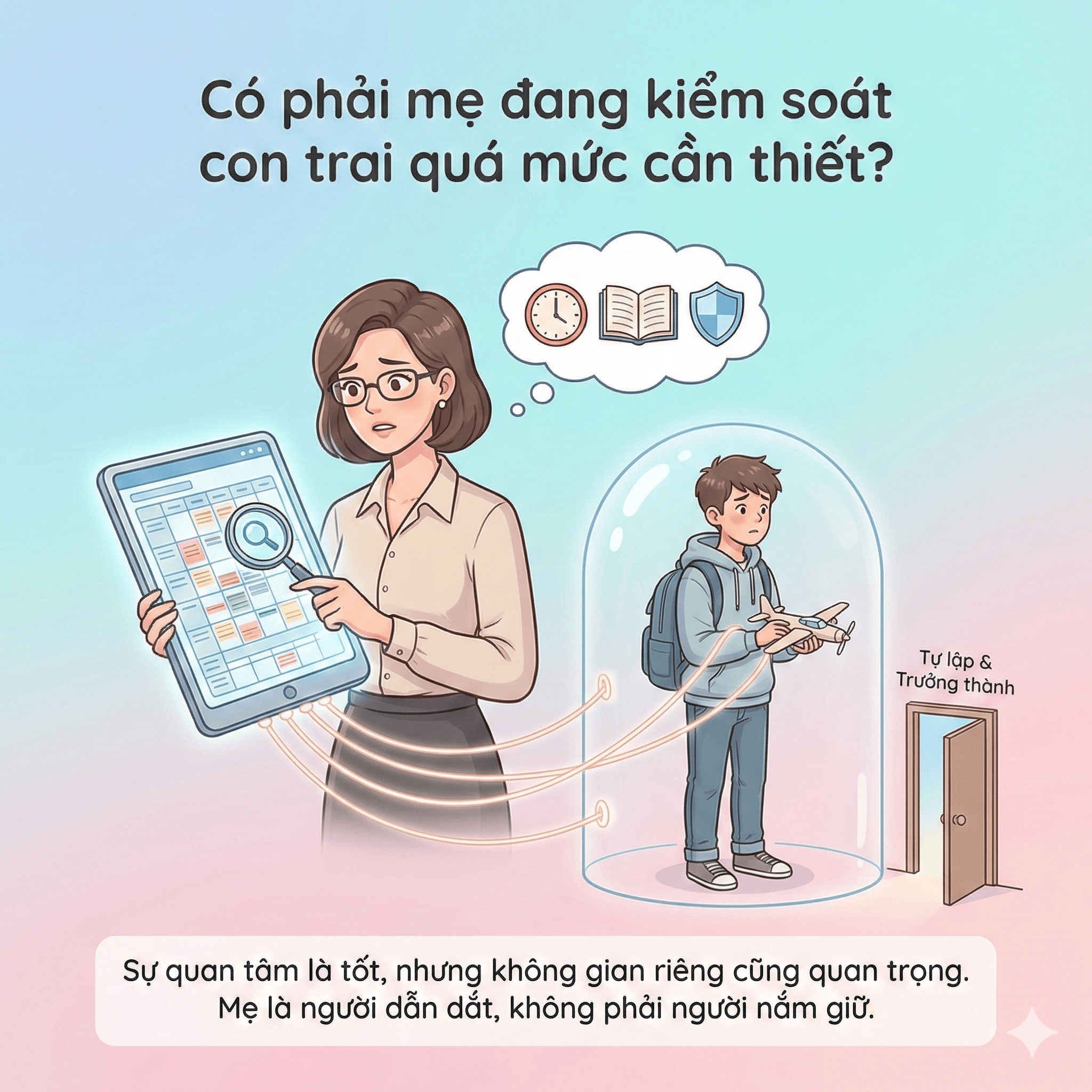 Có phải mẹ đang kiểm soát con trai quá mức cần thiết?