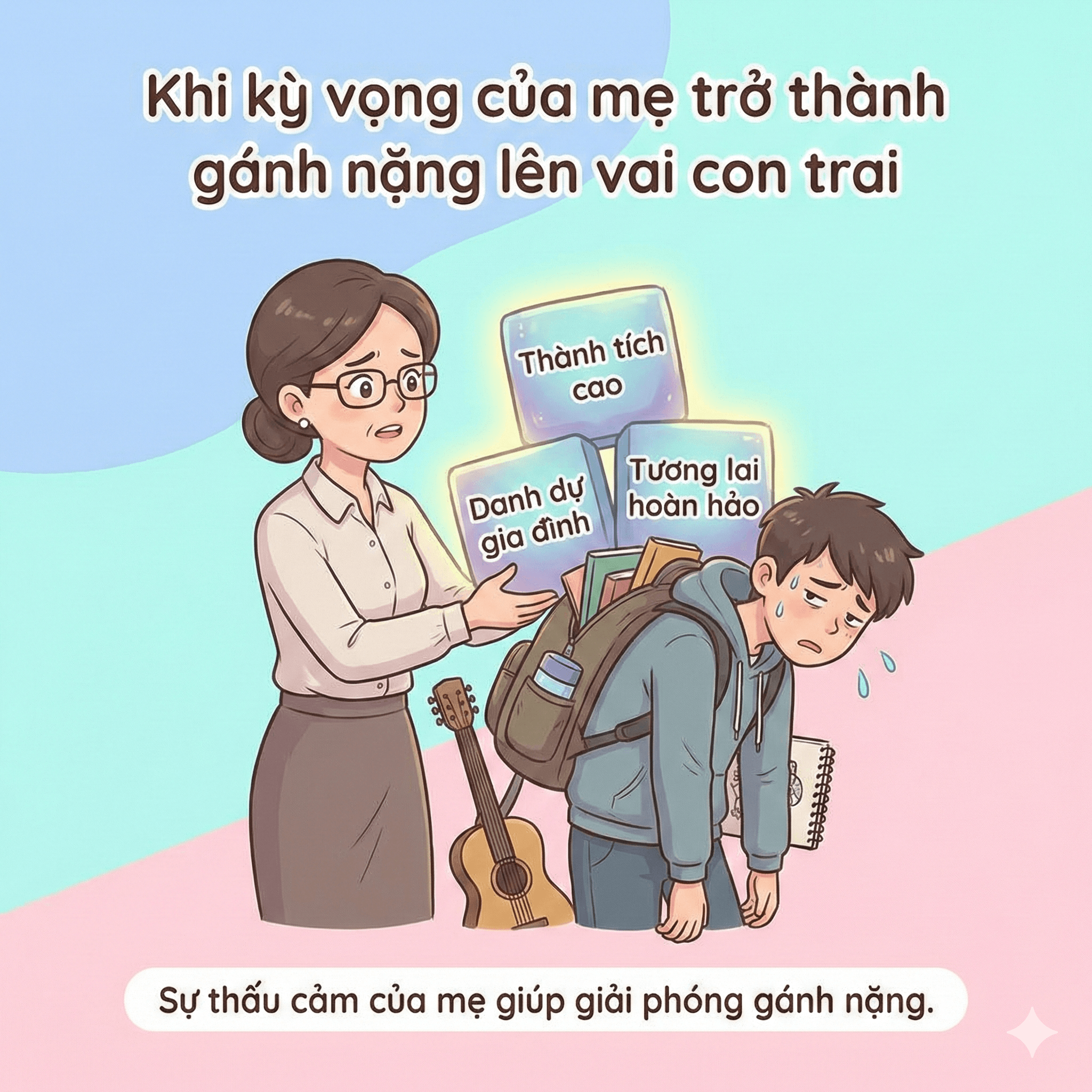 Khi kỳ vọng của mẹ trở thành gánh nặng lên vai con trai