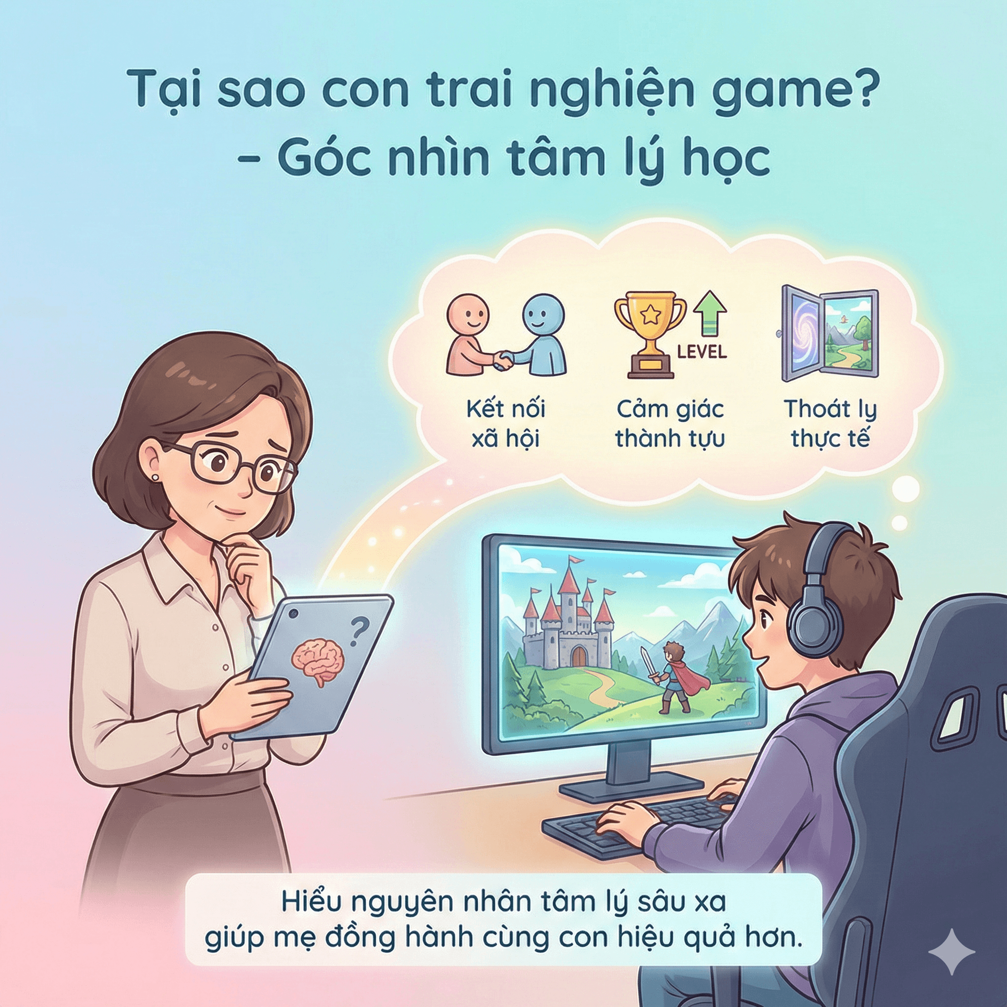 Tại sao con trai nghiện game? - Góc nhìn tâm lý học
