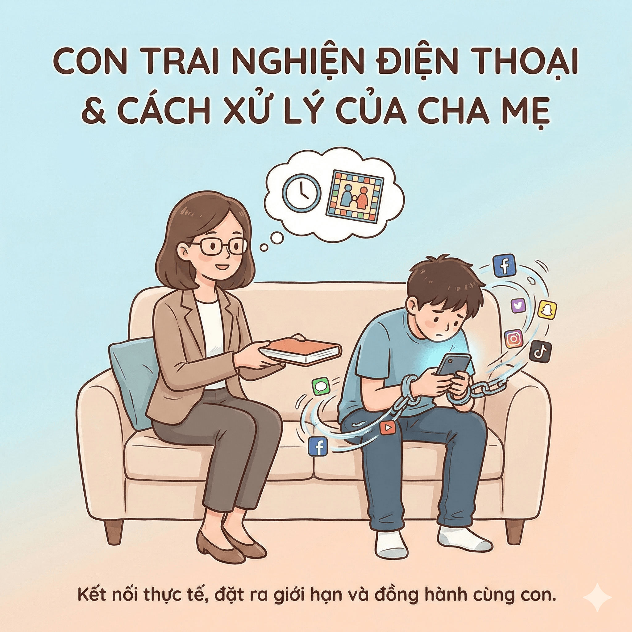 Con trai nghiện điện thoại và cách xử lý của cha mẹ