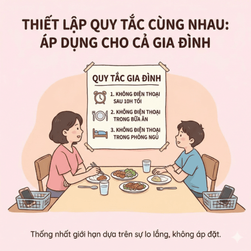 Con trai nghiện điện thoại và cách xử lý của cha mẹ - Thiết lập quy tắc cùng nhau