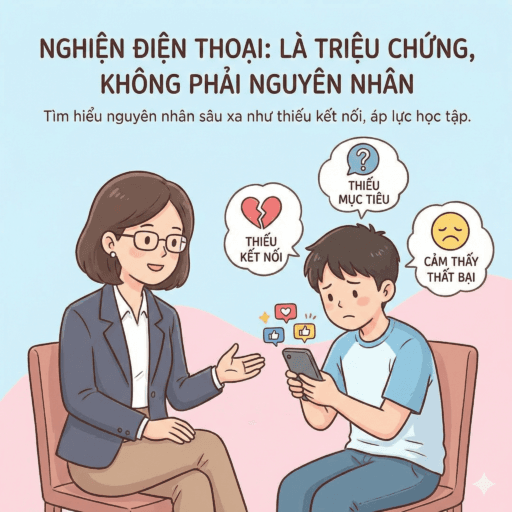 Con trai nghiện điện thoại và cách xử lý của cha mẹ - Nghiện điện thoại đôi khi không phải nguyên nhân. Nó là triệu chứng.