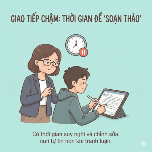 Tại sao con trai rụt rè ngoài đời thật nhưng lại “mạnh miệng” trên mạng xã hội? - Giao tiếp không đồng bộ (Asynchronicity)