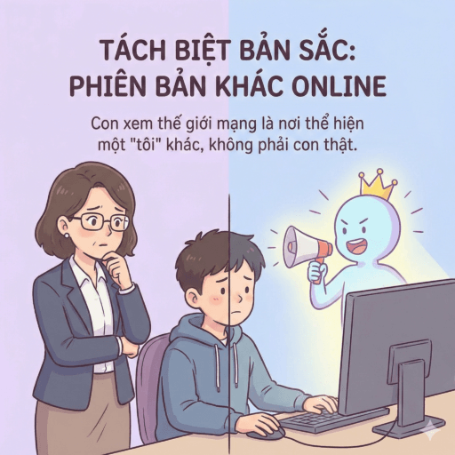 Tại sao con trai rụt rè ngoài đời thật nhưng lại “mạnh miệng” trên mạng xã hội? - Tách biệt bản sắc (Dissociative imagination)