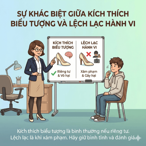 Con trai bị kích thích bởi giày cao gót - Sự khác biệt giữa kích thích biểu tượng và lệch lạc hành vi