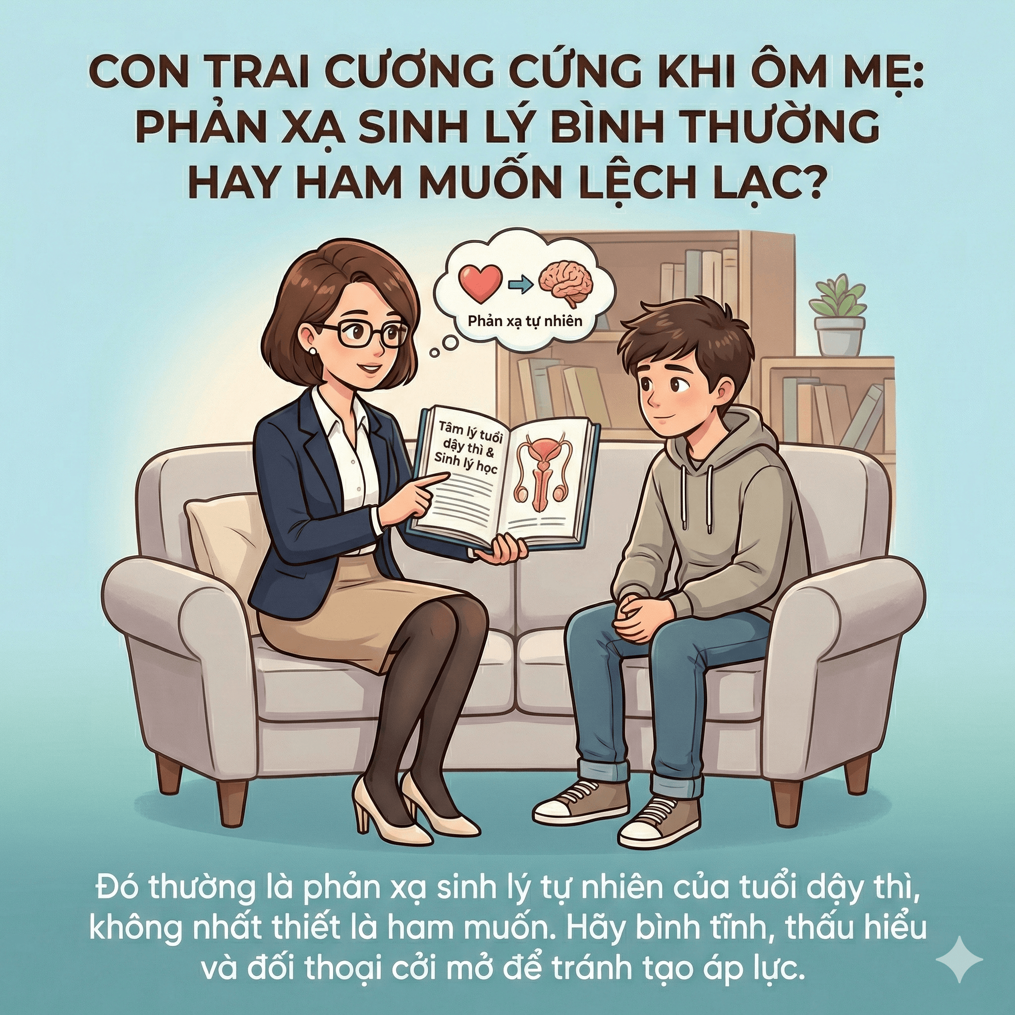 Con trai cương cứng khi ôm mẹ: Phản xạ sinh lý bình thường hay ham muốn lệch lạc?