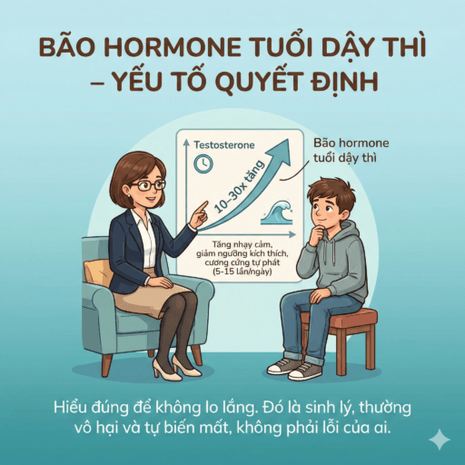 Con trai cương cứng khi ôm mẹ - Bão hormone tuổi dậy thì – yếu tố quyết định