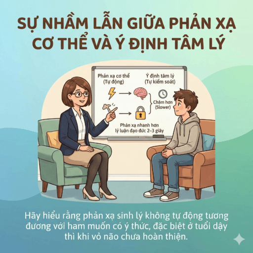 Con trai cương cứng khi ôm mẹ - Sự nhầm lẫn giữa phản xạ cơ thể và ý định tâm lý