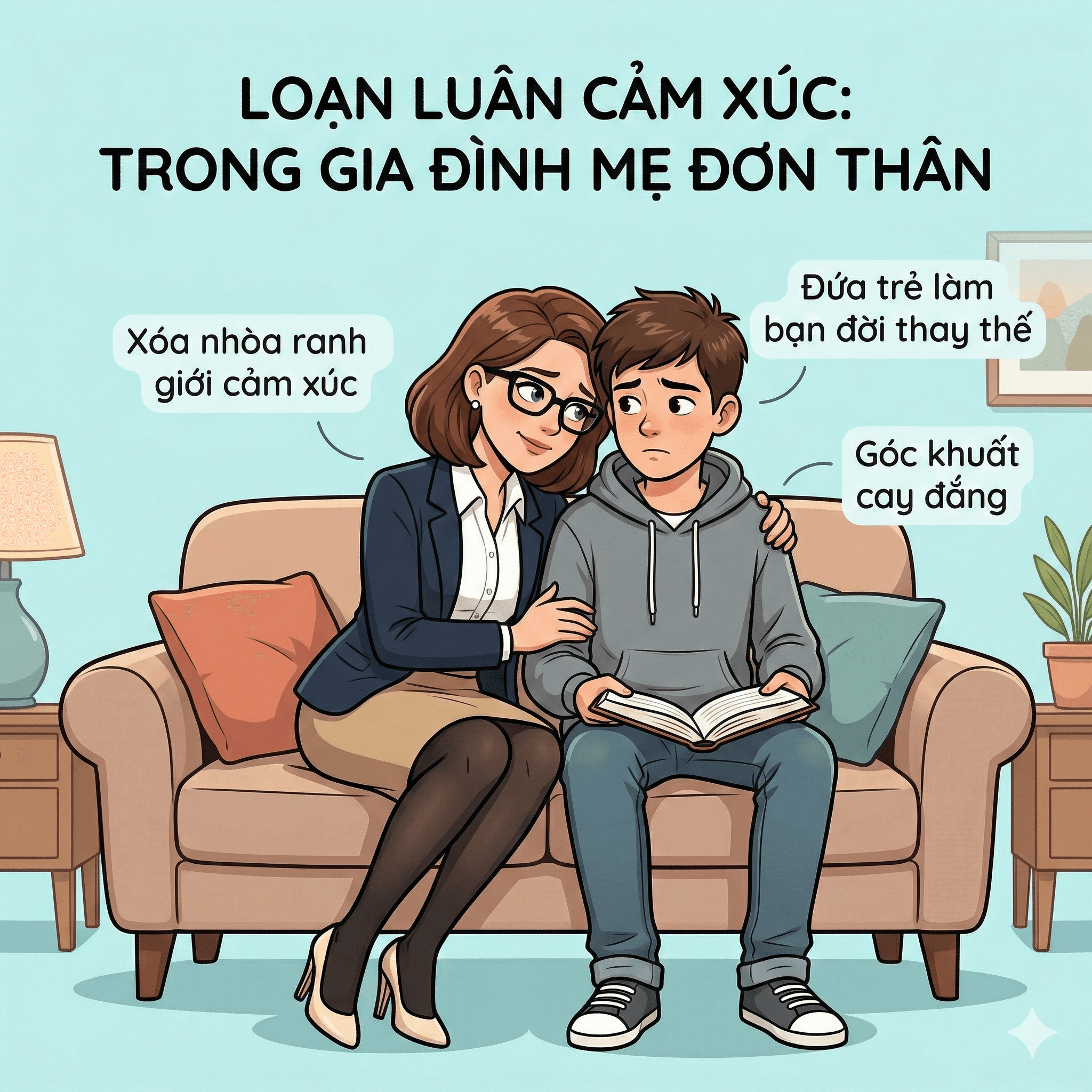 Loạn luân cảm xúc (Emotional Incest): Góc khuất cay đắng trong gia đình mẹ đơn thân