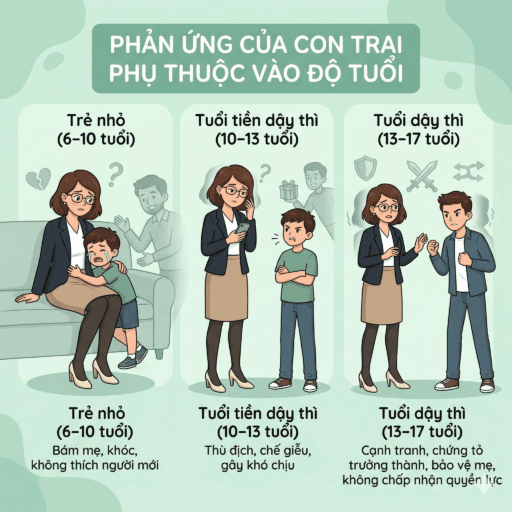 Mẹ đơn thân có bạn trai mới - Phản ứng của con trai phụ thuộc rất nhiều vào độ tuổi